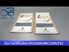 کیسه ایستاده کامپوزیت فویل آلومینیومی سفید با پنجره شفاف