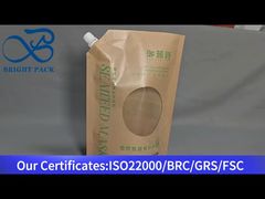 کیسه کیسه ای مایع کاغذ کرافت با دهانه و پنجره شفاف