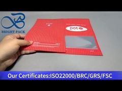 کیسه سفارشی شاهدانه قرمز با پنجره شفاف