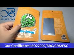 کیسه ی زپ لاک پر رنگ نارنجی با پنجره ی شفاف