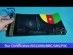 کیسه قهوه هشت‌ضلعی مهر و موم شده با طلاکوبی مشکی و سوپاپ