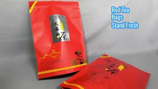 کیسه قفل زیپ ایستاده قرمز برای چای سیاه