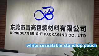 کیسه ایستاده قابل آب بندی مجدد سفید