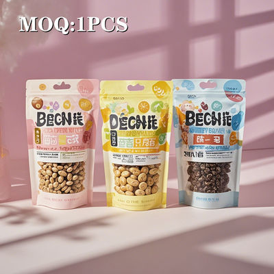 بسته شدن زپ مقاوم ورق آلومینیوم بایستید تا کیسه با سوراخ سوراخ برای میان وعده ها و غذا