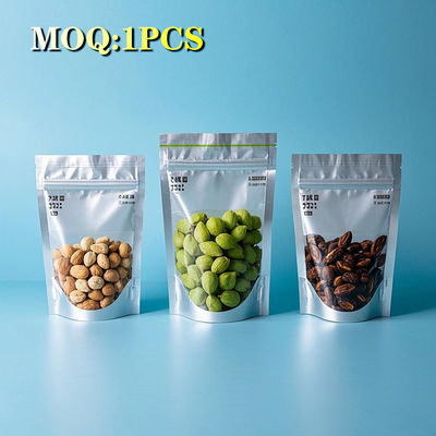 کیسه ورق آلومینیومی یک طرف شفاف کیسه پلاستیکی بسته بندی مواد غذایی کیسه های ایستاده با زیپ لاک