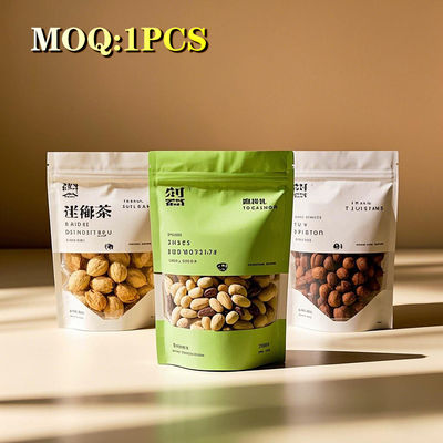 لوگو سفارشی چاپی بسته بندی مواد غذایی میوه های خشک میان وعده Doypack ورق آلومینیومی پلاستیکی ضد بوی Ziplock ایستاده کیسه مایلار