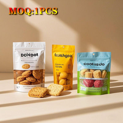 کیسه های ایستاده مایلار برای قهوه شکلات کوکی بازیافتی با پنجره ها و زیپ