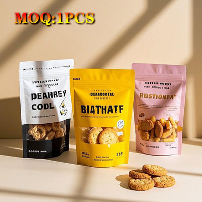 کوله ایستاده ضد عطر از مواد لامینات با چاپ گرافیک برجسته و زیپ خود بسته بندی برای بسته بندی مواد غذایی