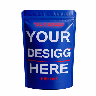 کیسه های مرسوم 3.5g Mylar - کیسه های ایستاده از ورق آلومینیوم قابل باز کردن با زیپ لاک برای بسته بندی کوکی ضد بوی و ضد کودک