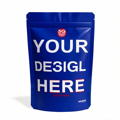 کیسه های Mylar چاپ شده سفارشی عمده فروشی - کیسه های ایستاده ضد بوی با زیپ در 3.5g، 7g، 14g، 28g اندازه برای بسته بندی مواد غذایی