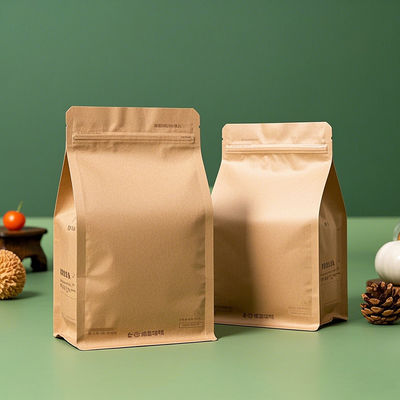 بسته های بسته بندی سه طرفه فلت با کیفیت بالا با گواهینامه FDA چاپ شده سفارشی و ضد رطوبت برای مواد غذایی و خرده فروشی ظرفیت 50g-2000g