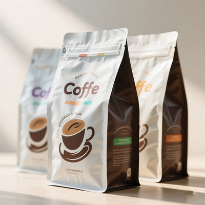 بسته بندی قهوه با کیفیت بالا Mylar Bag Aroma Lock Valve & 99% UV Light Blocking