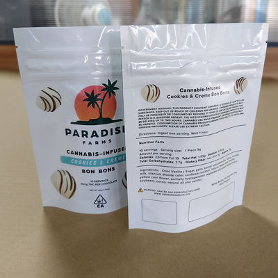 کیسه زیپ ضد بچه بسته بندی کامپوزیت چاپ شده سفارشی برای مواد غذایی / آب نبات / آجیل طراحی سازگار با محیط زیست