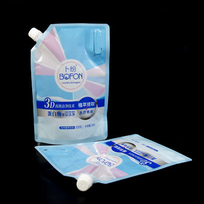 1 لیتری مواد شوینده زاویه ای کیسه ی خروجی PET AL PE لمینت ضد نشت نوزل گسترده