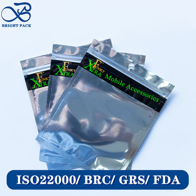 کیسه‌های فویل آلومینیومی سبک وزن با چاپ سفارشی برای بسته‌بندی محصولات الکترونیکی با زیپ قابل بسته‌بندی مجدد.