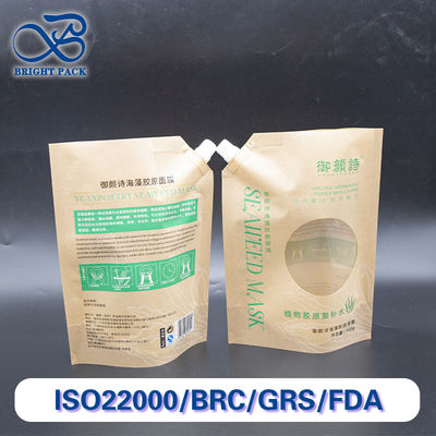 ظرفیت قابل تنظیم 250ml / 500ml / 1000ml کیسه های اسپوت با پنجره های شفاف قابل چاپ برای بسته بندی محصولات مراقبت از پوست.