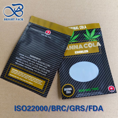 کیسه ضد کودک پنجره شفاف ISO 8317 قفل فشاری-پیچشی چاپ گراور ≤0.3mm