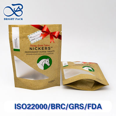 کیسه‌های ایستاده ضد سوراخ با مانع اکسیژن بالا و پنجره شفاف برای بسته‌بندی غذای حیوانات خانگی سفارشات عمده تخفیف.