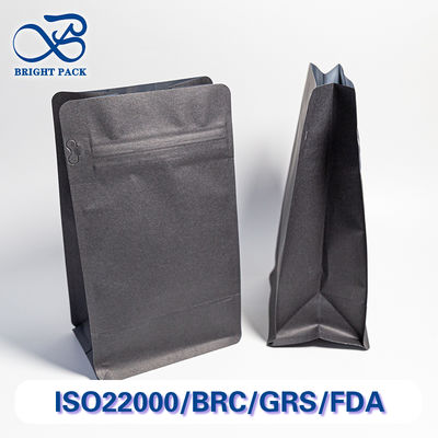 کیسه های کاغذی کرافت سیاه و سفید درجه ایمنی مواد غذایی، ساده، بدون چاپ، برندسازی سفارشی، عمده فروشی.