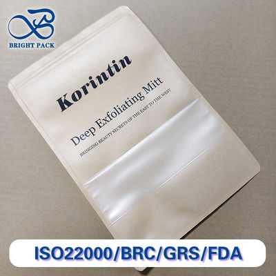 کیسه پنجره کاغذ کرافت بسته بندی ترکیبی چند لایه ای مواد غذایی / قهوه / آجیل FDA / SGS گواهی شده اندازه های سفارشی و چاپ سازگار با محیط زیست پایدار