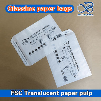 کیسه‌های کاغذی گلاسین ضد چربی و ایمن برای مواد غذایی، بسته‌بندی شفاف سازگار با محیط زیست برای نانوایی، آب نبات، صنایع دستی