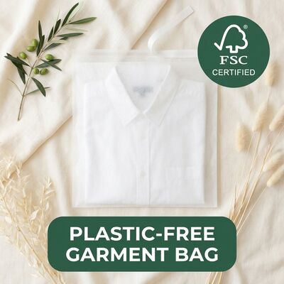 کیسه شیشه ای Clear Glassine 40gsm for Apparel Clothing Translucent Packaging کیسه پوشاک سازگار با محیط زیست برای قابل بازیافت تایید شده قابل تجزیه زیستی