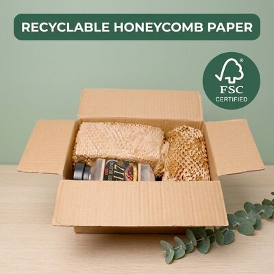 کاغذ هنیکوب سوراخ شده رول Kraft Honeycomb Wrap Expandable Cushioning Paper برای بسته بندی